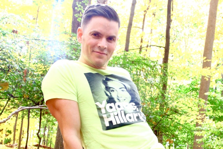 <p>Taking a break from knocking on doors for Hillary Clinton in Jenkintown, Pennsylvania, on November 5. It was such a hopeful time. I really had no idea of the horror that was in store come election night.</p>