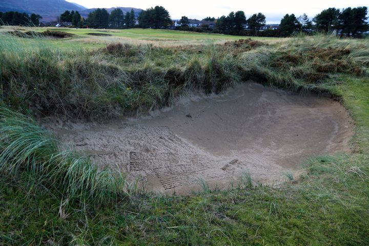 One of the deep, beautiful “bearded” bunkers of Royal County Down