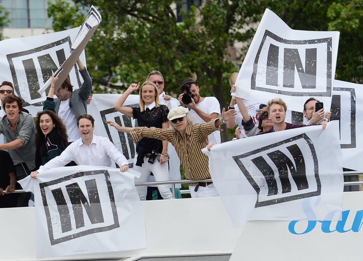 <strong>Bob Geldof during his pro-EU demonstration on the Thames</strong>