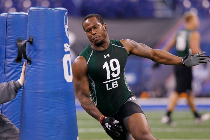 Miller, shown here at the 2011 Scouting Combine, says: "In the National Football League, everyone is talented, so it’s the small stuff that really separates you from the next guy."