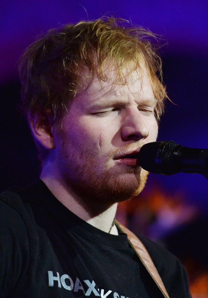 Ed Sheeran sported a fresh scar during his performance