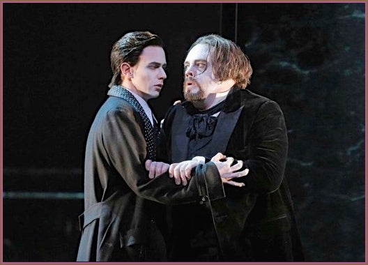 <p>Edward Nelson (L'Ami) and Brian Mulligan (Roderick). <em>La Chute de la Maison Usher.</em></p>