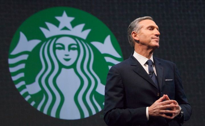 Starbucks Chief Executive Howard Schultz speaks during the company's annual shareholder's meeting in Seattle, Washington March 18, 2015.
