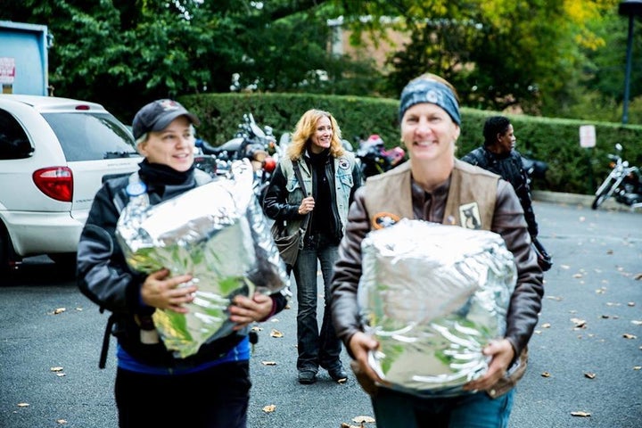 Volunteers from the Sirens Women’s Motorcycle Club of New York City deliver breast milk to babies in need. 