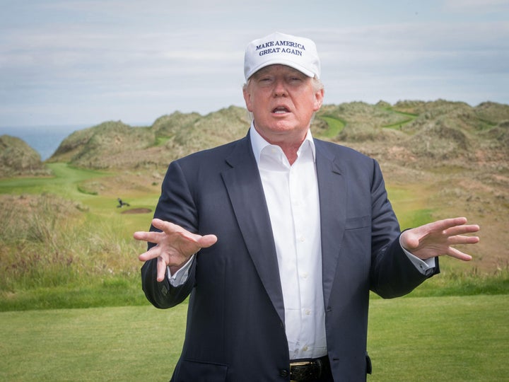 President-elect Donald Trump appeared at his golf course in Turnberry, Scotland, one of his many international properties.