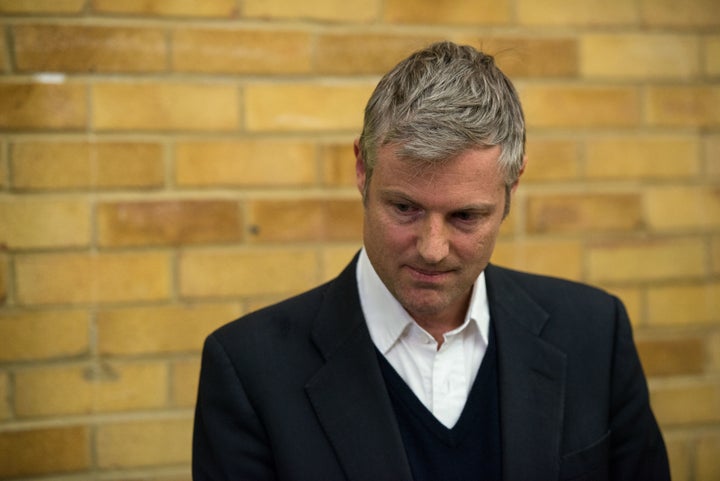 Zac Goldsmith reacts as Liberal Democrat candidate Sarah Olney is announced as the winner of the Richmond Park by-election.