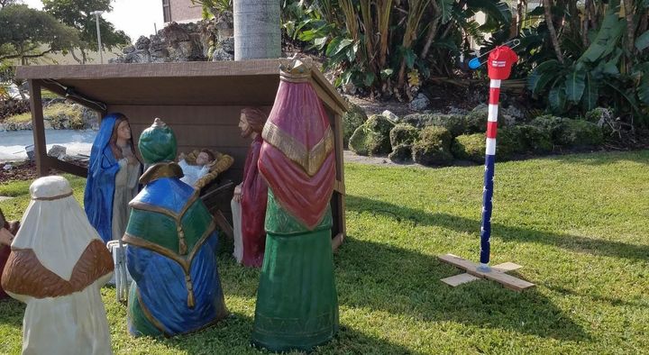 The anti-Trump "Distresstivus" Pole in Deerfield Beach, Florida. 