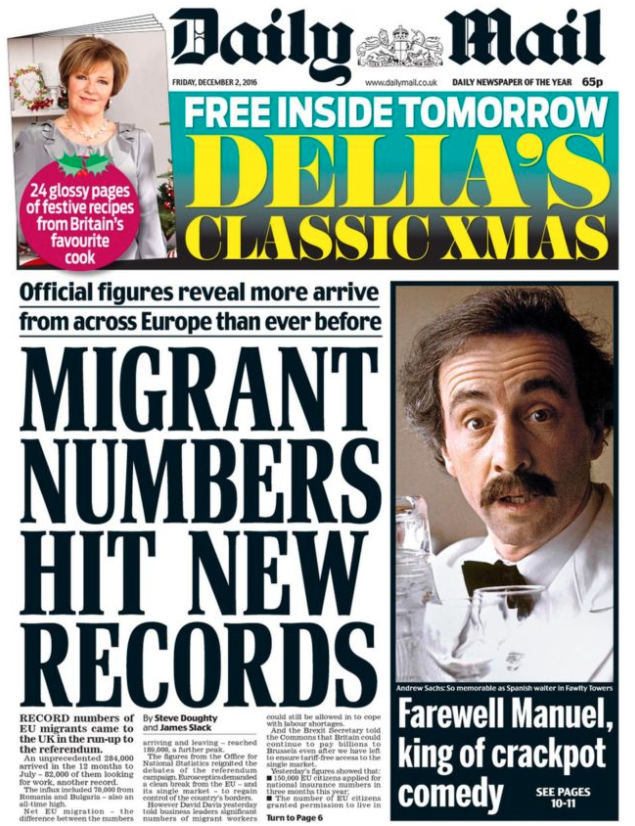 <strong>The Daily Mail's front page on Friday</strong>