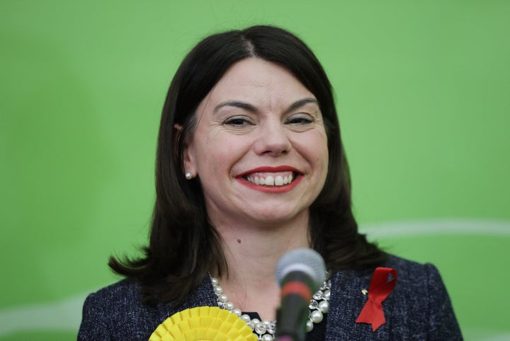 <strong>Sarah Olney celebrates after winning the Richmond Park by-election </strong>
