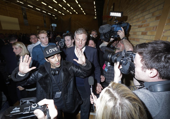 Maharaja Jammu and Kashmir of the One Love Party leaves Richmond upon Thames College in Richmond ahead of Zac Goldsmith