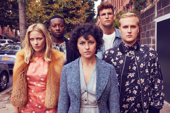 The cast of TBS's "Search Party (from left): Meredith Hagner, Brandon Micheal Hall, Alia Shawkat, John Reynolds and John Earl