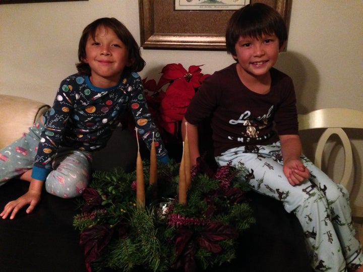 Longshore Boys with Homemade Advent Wreath, Ready For The Holidays