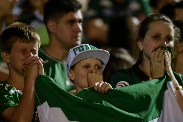 Fans of the Chapecoense soccer club gathered to mourn the Monday plane crash that killed 71 people.