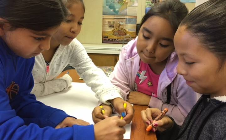 Fourth-grade students at Wilson Elementary School in Sanger, Calif., participate in a makerspace activity, which many education experts say helps these English Language learners build their language skills.