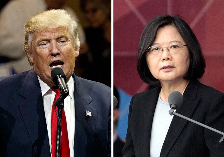 <strong>Donald Trump received official congratulations from Taiwan President Tsai Ing-wen (right)</strong>