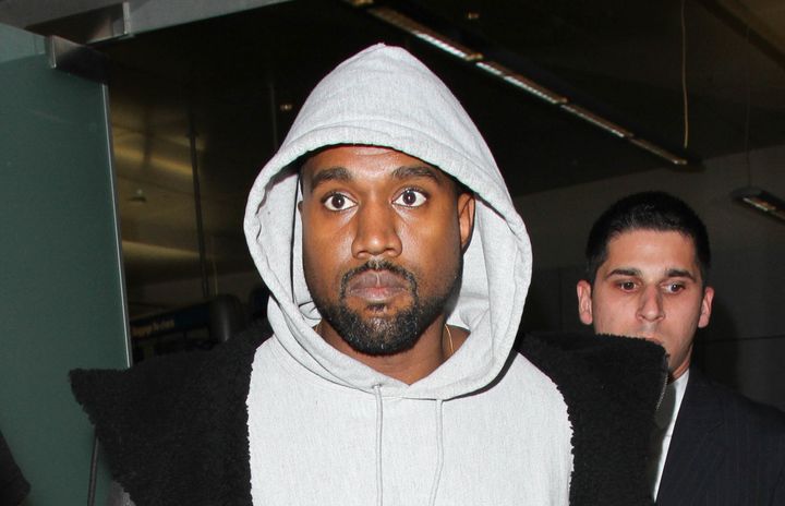 Kanye West seen at LAX a week before his hospitalization. 