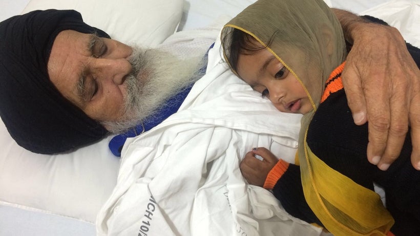 Bapu Surat Singh Khalsa with his granddaughter