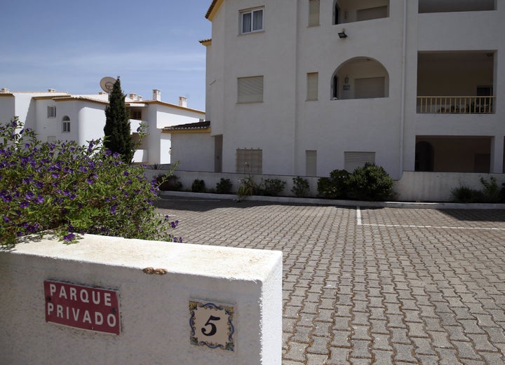 The entrance to the ground-floor apartment where Madeleine was last seen