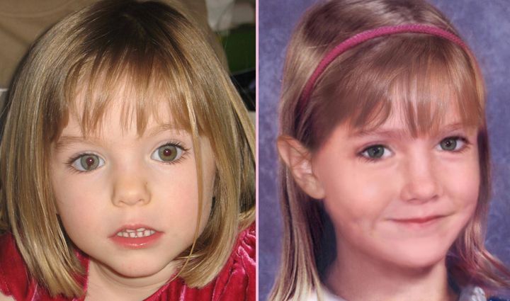 Madeleine McCann as she was aged three and how she may have looked aged six