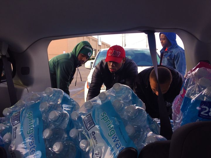 Loading up a van of bottled water back when I volunteered in Flint in January 2016.