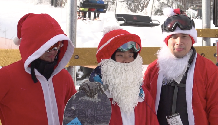 A boy named Jayden, center, said he's been coming with his family for the past four years.