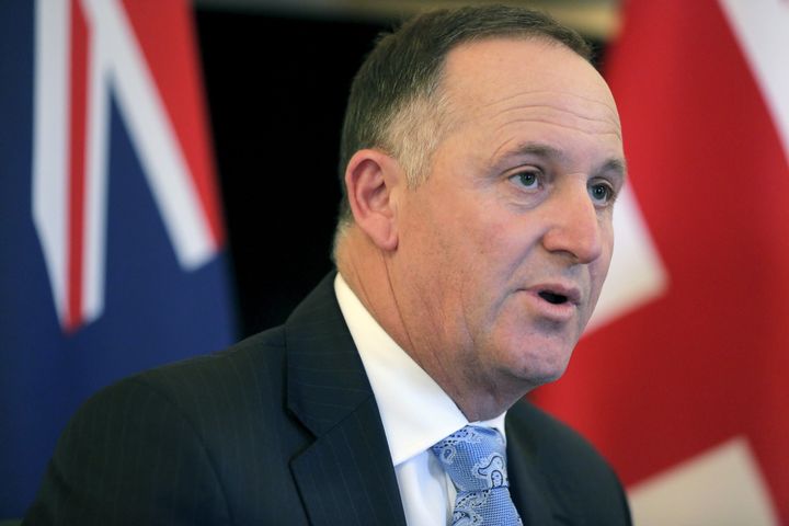 New Zealand Prime Minister John Key attends a bilateral meeting with British Prime Minister David Cameron at the British Embassy in Washington, March 31, 2016. (REUTERS/Joshua Roberts)
