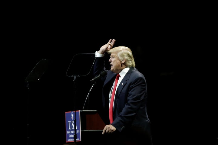 U.S. President-elect Donald Trump speaks at a USA Thank You Tour event at U.S. Bank Arena in Cincinnati, Ohio, U.S., December