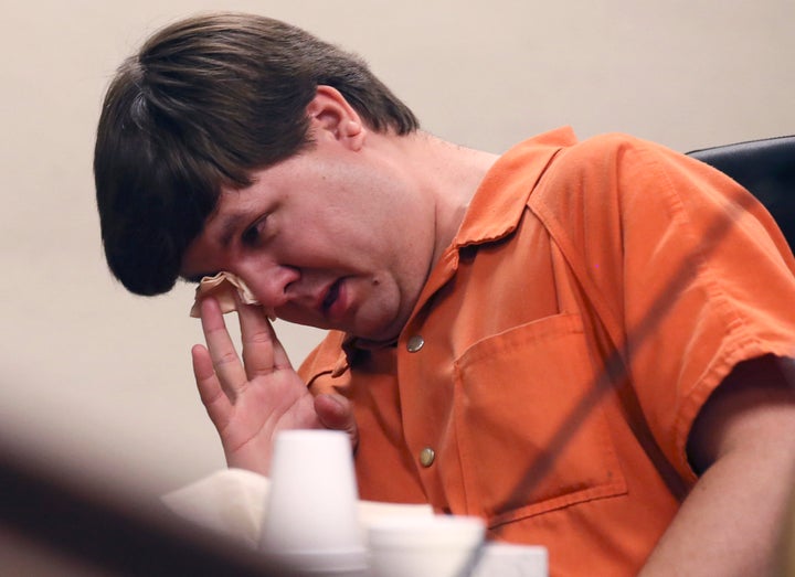 Harris, who is seen tearing up during a previous bail hearing, was found guilty last month of felony murder, as well as count