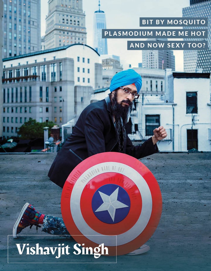 Vishavjit Singh, a cartoonist who's best known as his alter ego "Captain Sikh America."