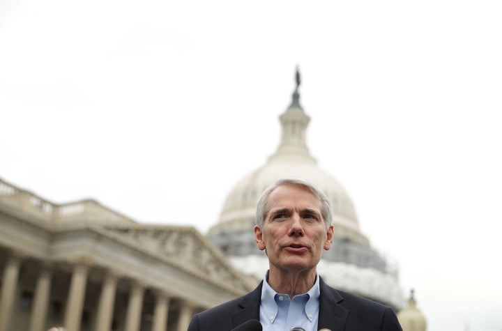 Sen. Rob Portman (R-Ohio) speaks about the opioid epidemic during a news conference on May 19. Legislators held the