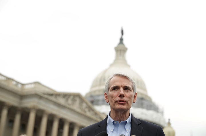 Sen. Rob Portman (R-Ohio) speaks about the opioid epidemic during a news conference on May 19. Legislators held the event to discuss their support for the Comprehensive Addiction and Recovery Act.