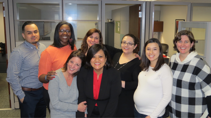 The CIE staff: Angel Gonzalez, Karian Wright, Kathryne Piazzola, Nina Maung, Donna Scala, Sheri Clark, Julianna Pryor, and Toni Sperzel