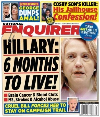 A news headline falsely claiming Hillary Clinton is terminally ill.
