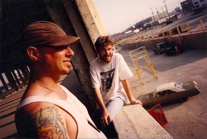 Jim Fittipaldi (L) and the author circa 1996 on the second floor of an abandoned Downtown L.A. shipping dock that is now Sci-