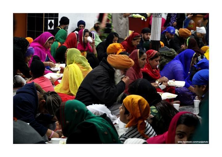 Masiji photo.Langar is the free communal meal prepared in every Sikh gurudwara (community and worship space), to feed the visitors, the hungry. It is an equalizing experience: all sit together, on the floor, eating food prepared without distinction.