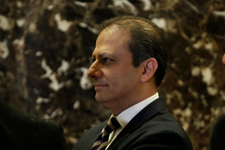 Preet Bharara, the U.S. Attorney for the Southern District of New York, stands by at Trump Tower, ready to meet with with President-elect Donald Trump.