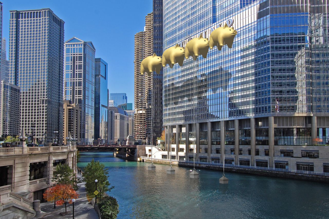 "Flying Pigs on Parade - a Chicago River folly," New World Design Ltd., November 2016