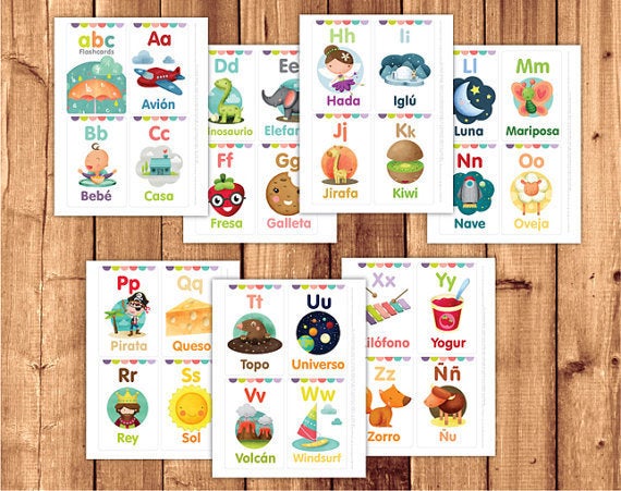 English & Spanish Printable Flash Cards, Sesame Street