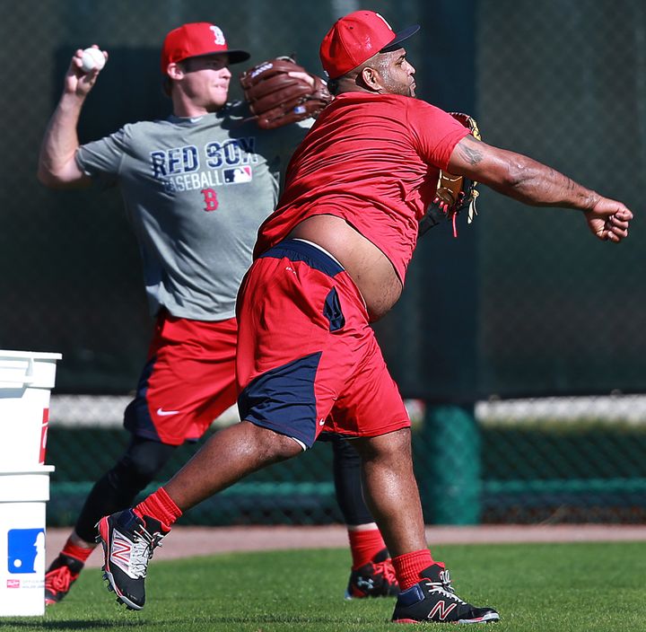 The Pablo Sandoval seen here in spring training is not the Pablo Sandoval that has surfaced recently in a tweeted photo.