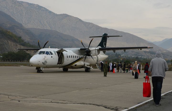A Pakistani International Airlines ATR aircraft similar to the one involved in Wednesday's crash pictured at Chitral airport in 2015