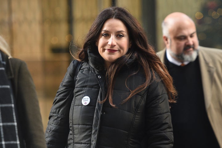 Luciana Berger arrives at the Old Bailey in London on Monday