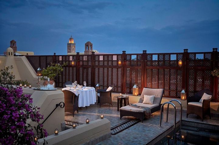 A rooftop view at the Royal Mansour.