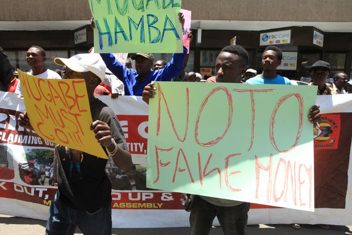 Zimbabweans protest the recent bond noes