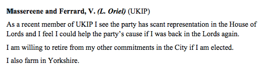 This candidate farms in Yorkshire and works in the City