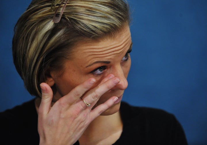 Kori Cioca, former US Coast Guard member and alleged sexual assault victim, at a press conference in 2011. She was featured i