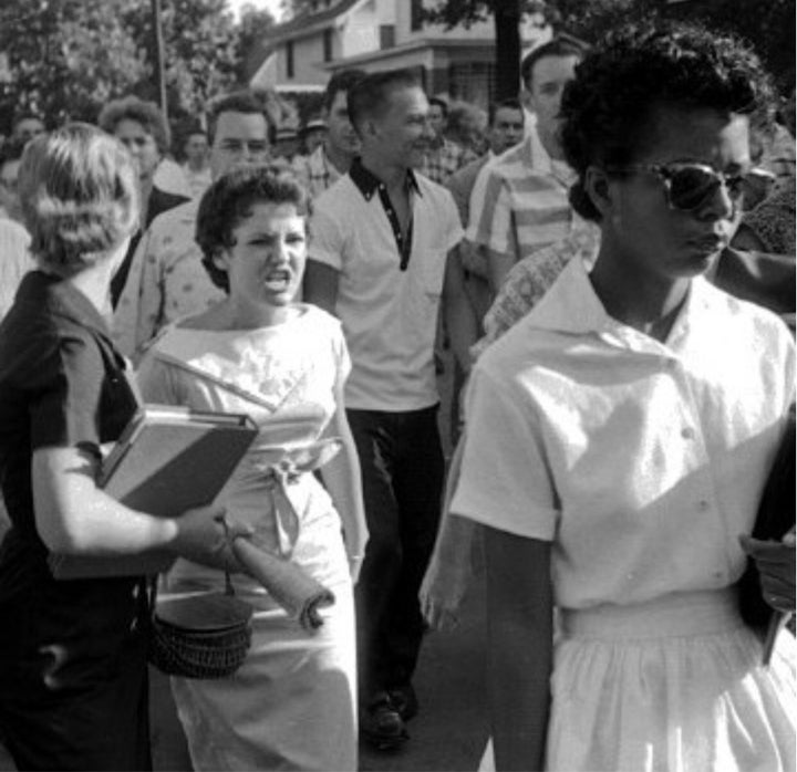 <p>Hazel Bryan and Elizabeth Eckford, Little Rock, Arkansas, September 1957</p>