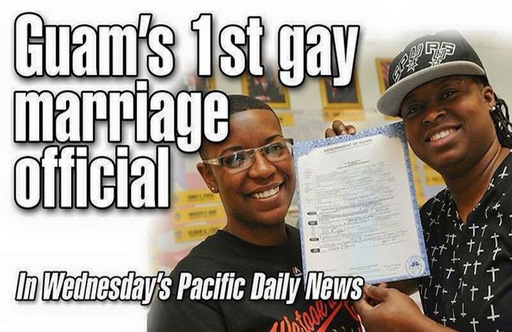 Guam’s 1st official gay marriage.