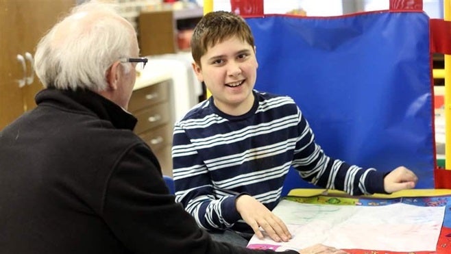 <p>A fifth-grader with autism at an elementary school in Dubuque, Iowa. Advocates for disabled students say the absence of national standards means children in some states get a better education and more services.</p>