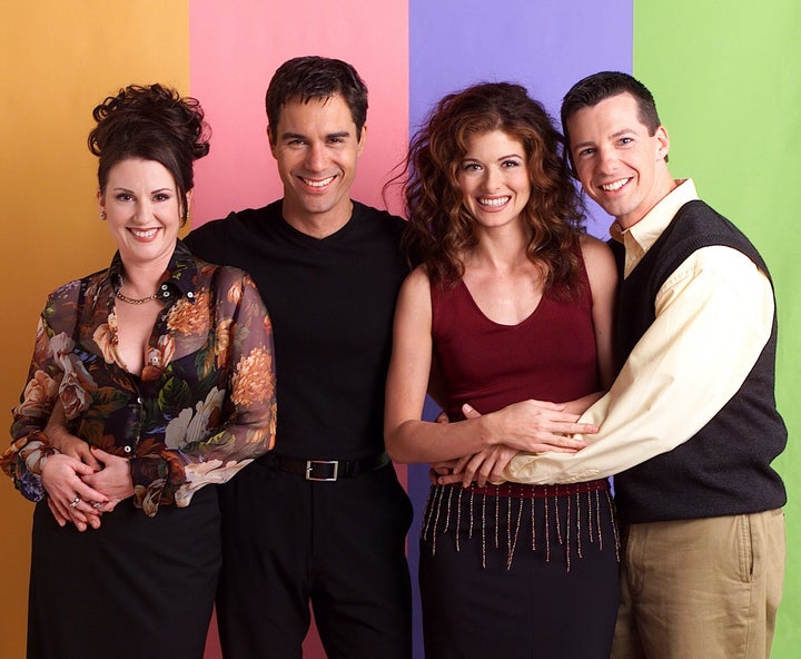 “I mean, it couldn’t <i>possibly</i> be better timing,” Mullally, with her co-stars Eric McCormack, Debra M