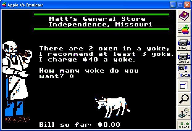 oregon trail apple 2 emulator